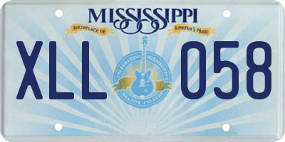 MS license plate XLL058