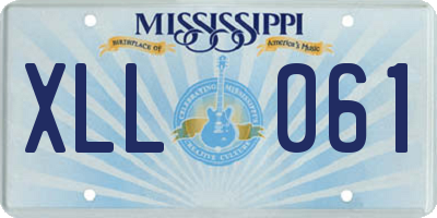 MS license plate XLL061