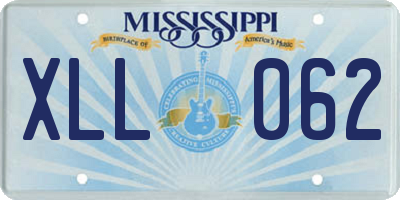 MS license plate XLL062