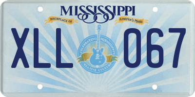 MS license plate XLL067
