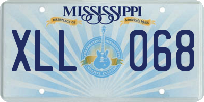 MS license plate XLL068