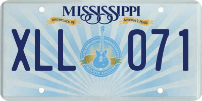 MS license plate XLL071