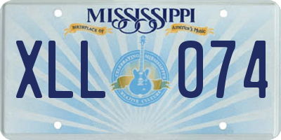 MS license plate XLL074
