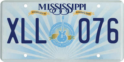 MS license plate XLL076