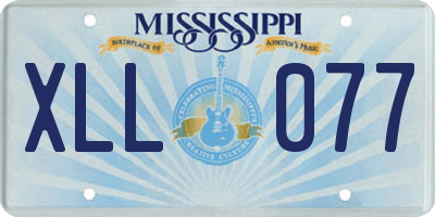 MS license plate XLL077