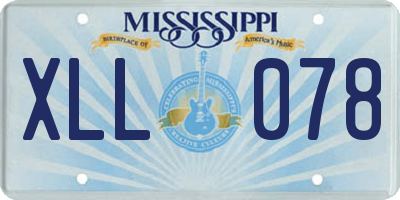 MS license plate XLL078
