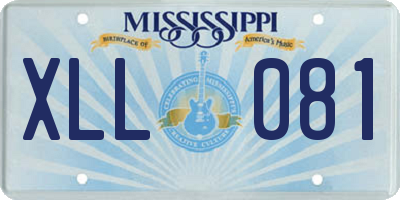 MS license plate XLL081