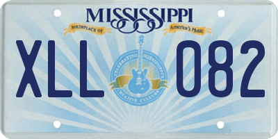 MS license plate XLL082