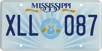 MS license plate XLL087