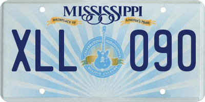 MS license plate XLL090
