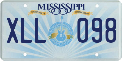 MS license plate XLL098