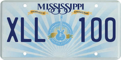 MS license plate XLL100
