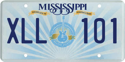 MS license plate XLL101