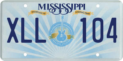 MS license plate XLL104