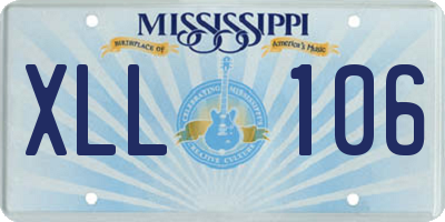 MS license plate XLL106