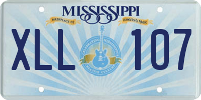 MS license plate XLL107