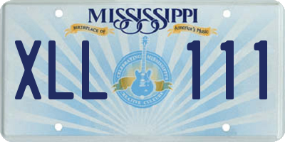 MS license plate XLL111