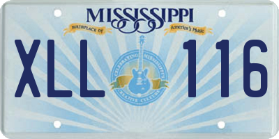 MS license plate XLL116