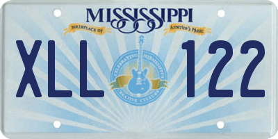 MS license plate XLL122