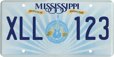 MS license plate XLL123