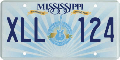 MS license plate XLL124