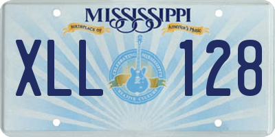 MS license plate XLL128