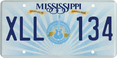 MS license plate XLL134