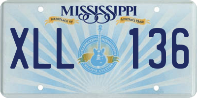 MS license plate XLL136