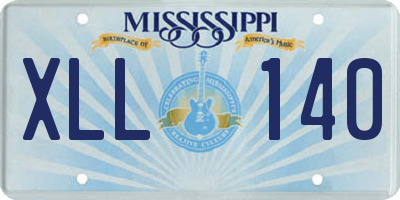 MS license plate XLL140