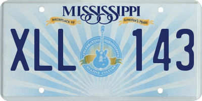 MS license plate XLL143