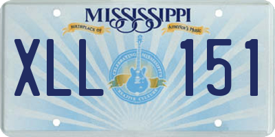 MS license plate XLL151