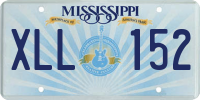 MS license plate XLL152