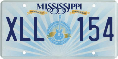 MS license plate XLL154