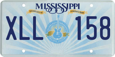 MS license plate XLL158