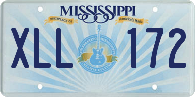 MS license plate XLL172
