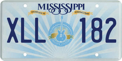 MS license plate XLL182