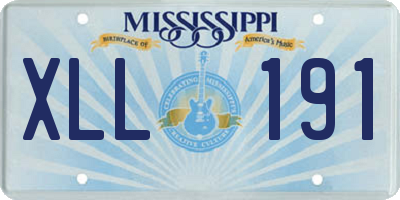 MS license plate XLL191