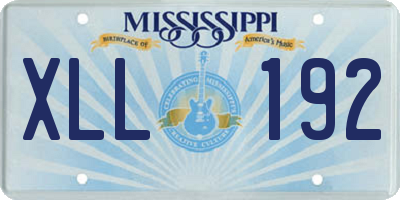 MS license plate XLL192
