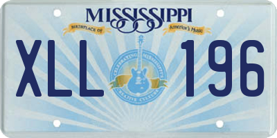 MS license plate XLL196