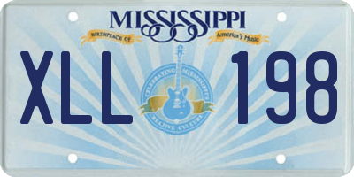 MS license plate XLL198