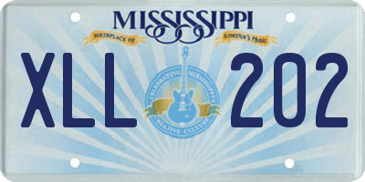 MS license plate XLL202