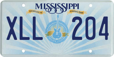 MS license plate XLL204