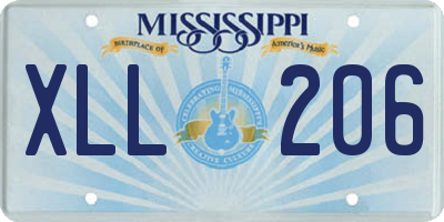 MS license plate XLL206