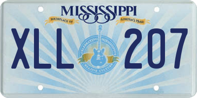 MS license plate XLL207