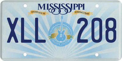 MS license plate XLL208