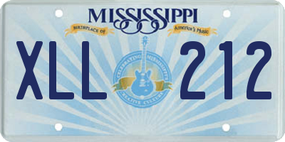MS license plate XLL212