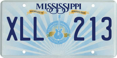 MS license plate XLL213