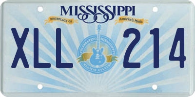 MS license plate XLL214