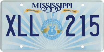 MS license plate XLL215