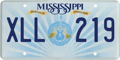 MS license plate XLL219